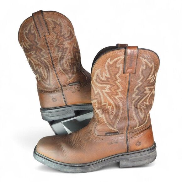 Wolverine Rancher Steel Toe Wellington Work Boots Brown W080150 Men's 12M - Picture 1 of 12